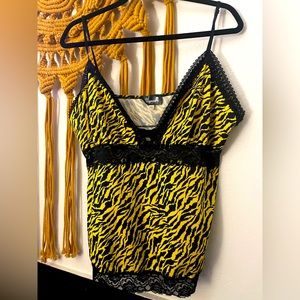 Yellow and Black Zebra Sourpuss Cami XXL
